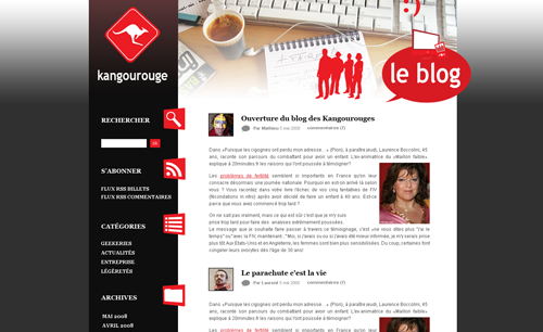 Maquette du blog Kangourouge 2.0