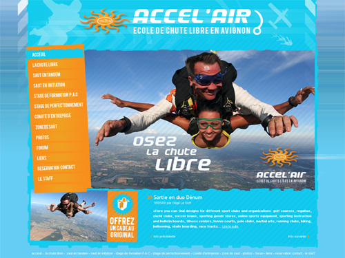 Maquette du site Accel'Air