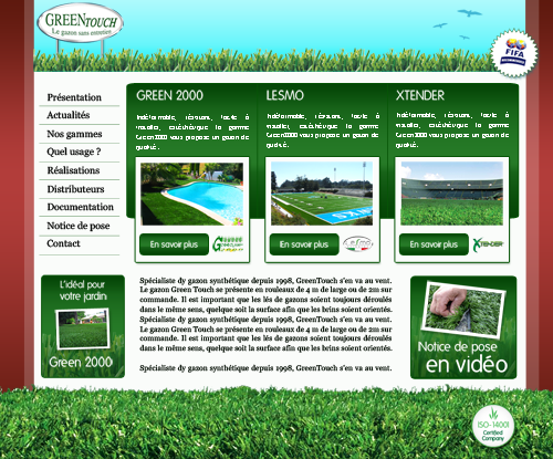 Maquette du site GreenTuch